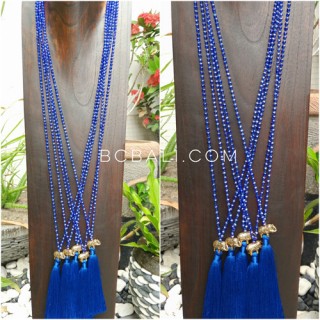 3color necklaces beads crystal elephant bronze gold pendant tassels